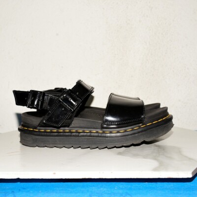 DR. MARTENS VOSS BLACK Sandal Women UK 7 / US Women 9  / EU 41