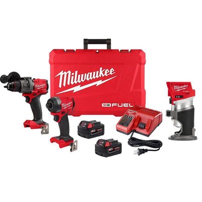 Milwaukee Hammer Drill +Impact Driver Combo Kit 18V Brushless Cordless w/ Router