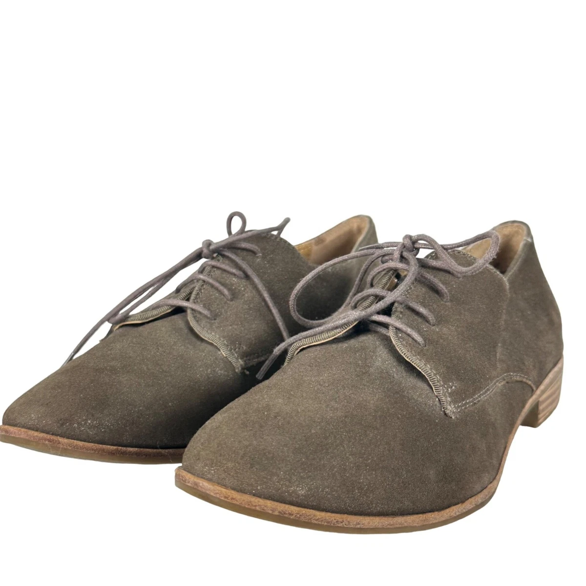 G.H. Bass Womens 8.5 Ella Brown Leather Sparkle Derby Oxfords