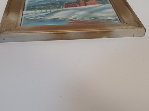 PINTURA DE PAISAJE ORIGINAL AL ÓLEO A BORDO CASA CON VISTA A LA MONTAÑA DE LESLIE - Imagen 13 de 23
