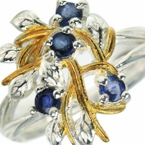 Handmade Amethyst 2 Tone 14K on Sterling Silver 925 Ring Size 7.75 Bezel Set - Afbeelding 11 van 11