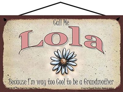 Call Me Lola Sign Daisy Flower Floral Cool Grandma Grandmother Gift Vtg Style