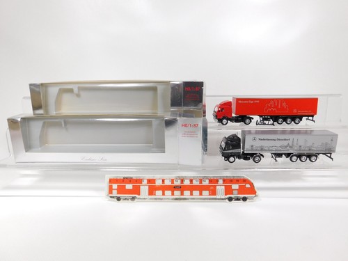 CG555-0,5# 2x Herpa H0/1:87 Sattelzug MB: Düsseldorf + Frankfurt, sehr gut+OVP