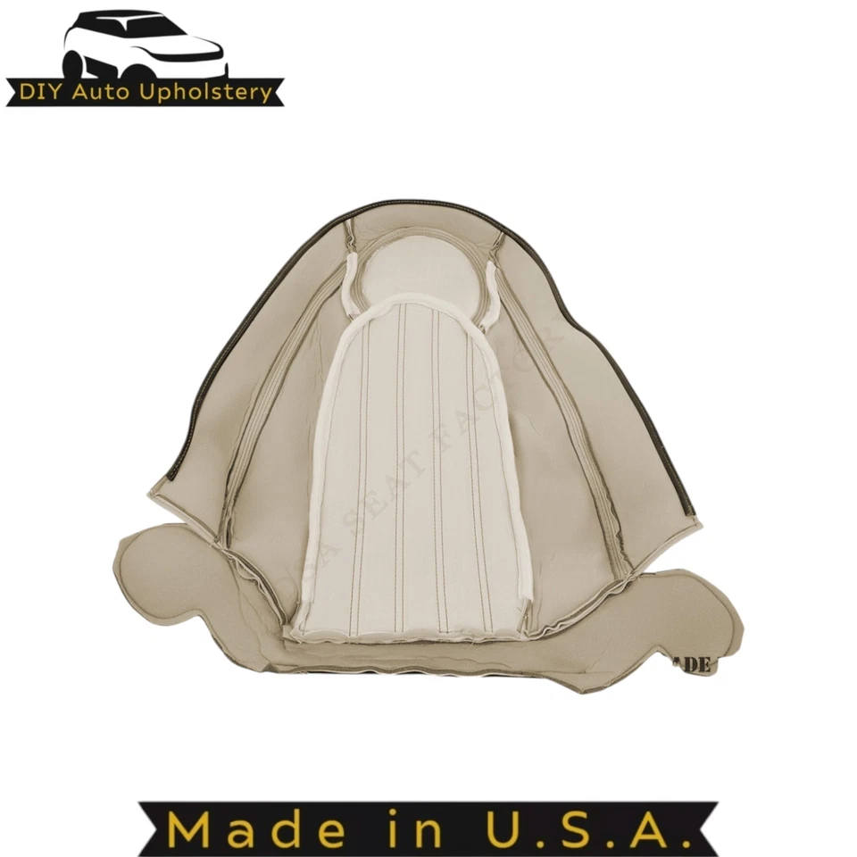 Fundas de asiento del lado del conductor de cuero sintético avena 1997-2000 para Jaguar XK8/XKR "AGD" Foto 4 de 4