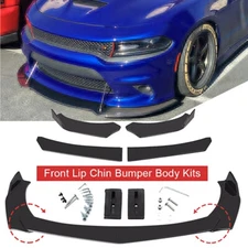 Glossy Black Front+Bumper Lip Splitter /Spoiler For Dodge Challenger SRT SXT