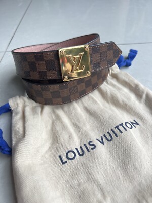 LOUIS VUITTON M0065W Morningram 30mm Reversible Belt Pink Damier