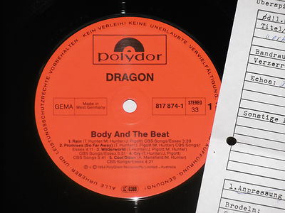 DRAGON -Body And The Beat- LP 1984 Polydor Archiv-Copy mint