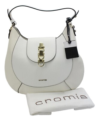 Cromia Frida Tasche Damen Einheitsgroße Leder Halb Kreis Gold Metall Detail