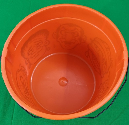 Vintage 1960s Shamrock Kling Orange Monsters Halloween Trick Treat Pail Bucket - Picture 9 of 13