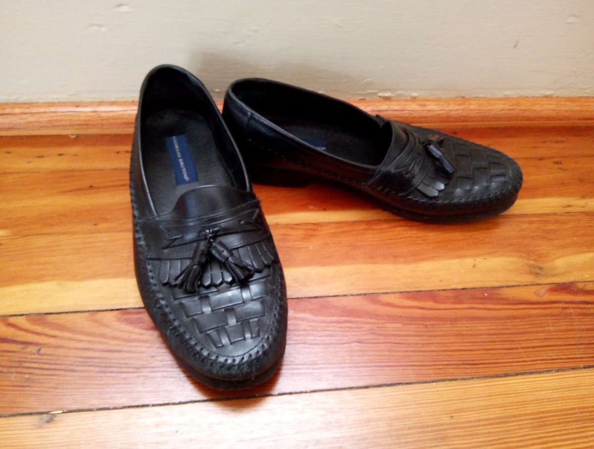 Giorgio Brutini Le Glove Mens Shoes 10.5 Black Woven Leather 