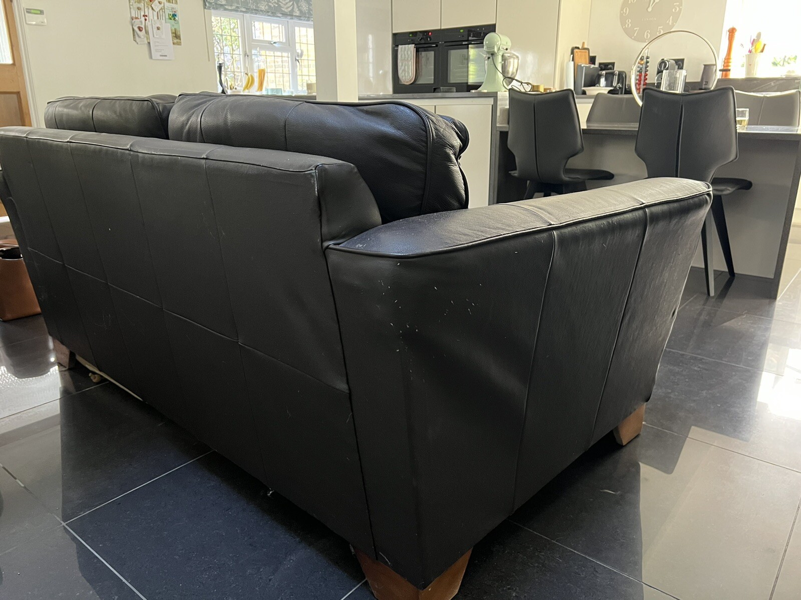 Marks & Spencer Dark Brown Leather Two Seater Sofa eBay