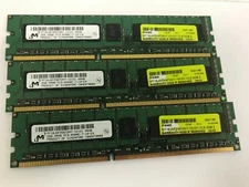 Set of 3 Matched Micron  2GB PC3 8500E 2Rx8 RAM 