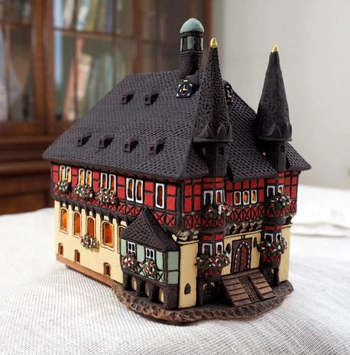 Ceramic Miniature House Candle Holder Town Hall in Wernigerode 15cm Midene