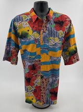 Gottex Hawaiian Tropical Aloha Shirt 100 Cotton Men  s XL See Measurements 