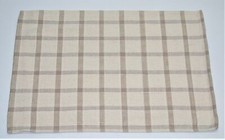  6 Cotton Park Cottage Checked Placemats  Taupe Boxer  13 x 19 NEW