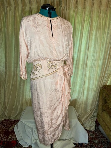 Lauren Alexandra 100% silk vintage 1980's dress size 12 woman's - Picture 2 of 11