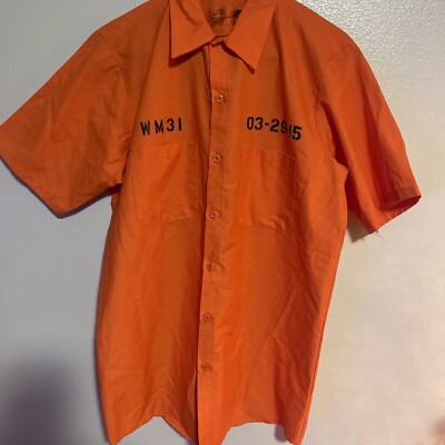 Wrestlemania 31 Shirt Orange  prisoner's shirt Medium 