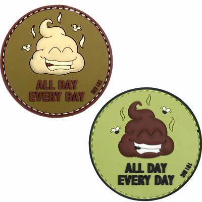 3D Rubber Patch All Day Every Day Emoji Kackhaufen Airsoft Abzeichen Emblem