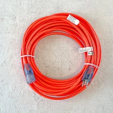 50' 16 Gauge Light Duty Orange Extension Cord with Lighted Ends