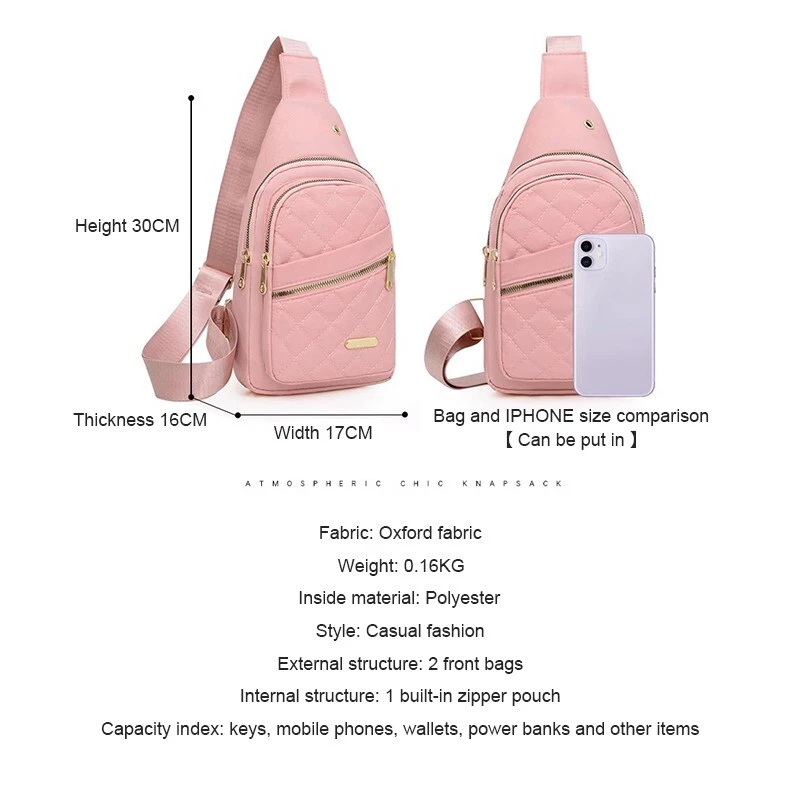 Mochila deportiva bandolera impermeable para mujer al aire libre con eslinga al hombro en el pecho Foto 4 de 4