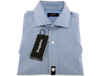Esquire Blue Yellow Stripe Slim Fit 100% Cotton Non-Iron Dress Shirt 15 32/33 | eBay Esquire Blue Yellow Stripe Slim Fit 100% Cotton Non-Iron Dress Shirt 15 32/33 | eBay