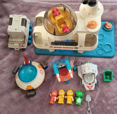 Vintage 1984 Playworld Toys Lil Playmates Space Station Vehicles