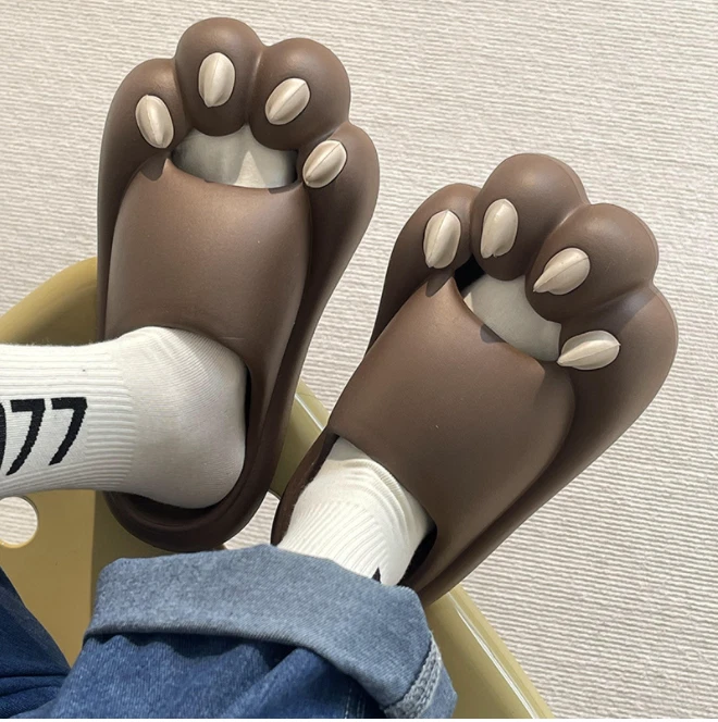 Cute cat claw slippers cartoon men women couple slippers home