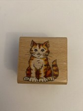 Stamp Craft 440D39 Cute Cat Wood Mounted Rubber Stamp New RS1