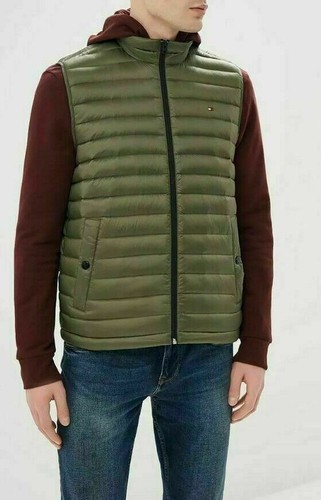 Gilet Uomo Tommy Hilfiger Giubbotto Estivo Casual Verde MW0MW06555 318 |  eBay