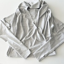 Zyia Active Cream Haze Pullover Top Yoga Shawl Wrap Convertible Twist Medium