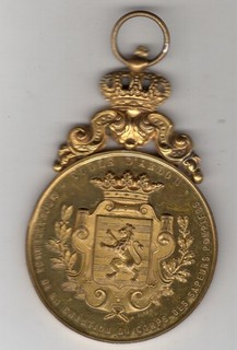 1892 Belgium Medal for Arlon Creation of Firefighters Corp. by Fisch
