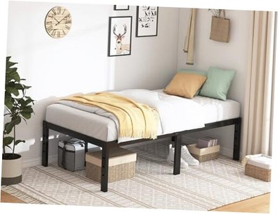 Bed Frame - 18 in Sturdy Platform Bed Frame Size, Heavy Duty Metal Twin 18 INCH
