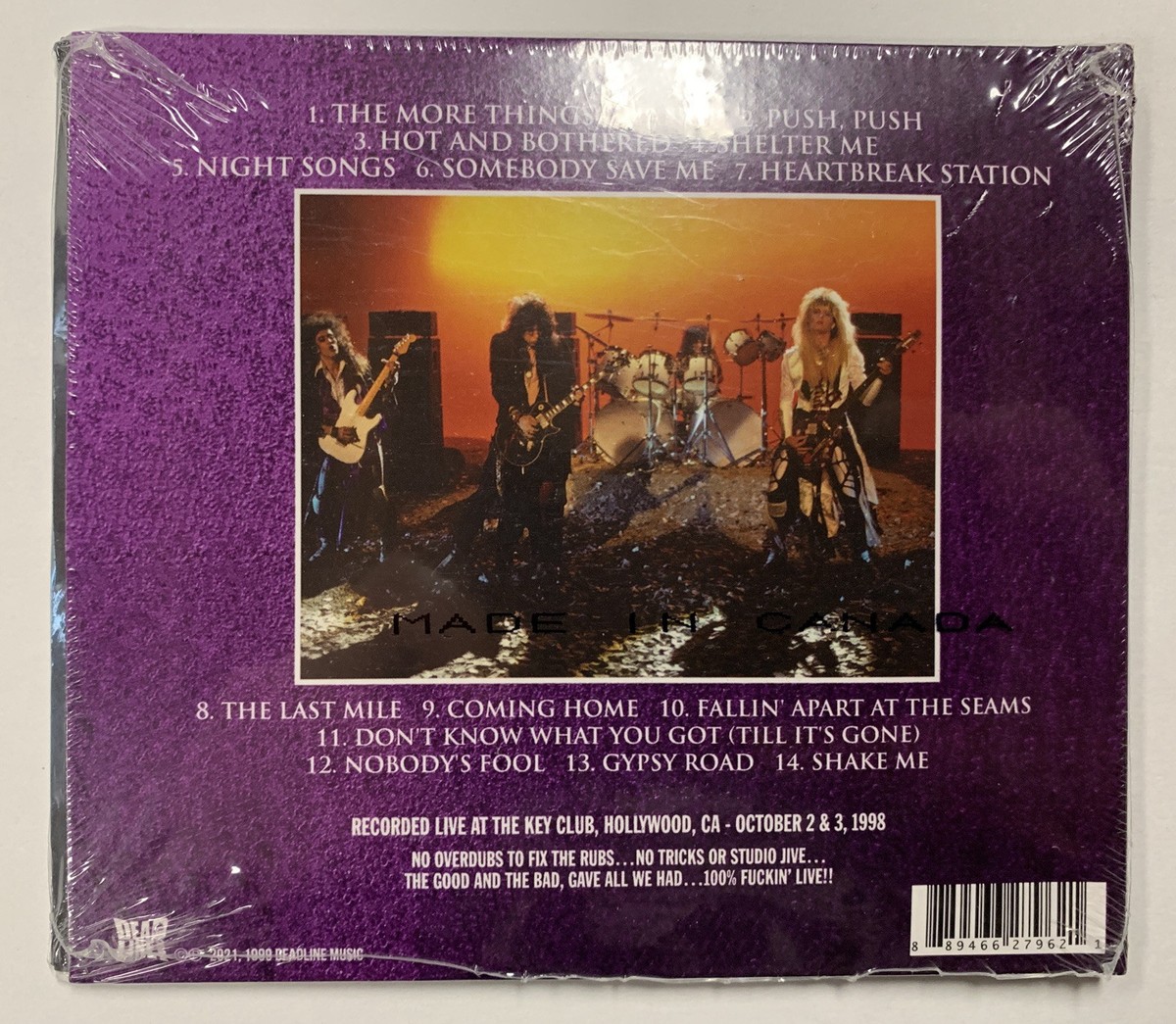 Cinderella - Live At The Key Club CD 2021 Deadline Music Canada