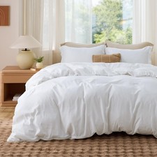 Bedsure White Duvet Cover Queen 90" x 90" , 01 - No Comforter