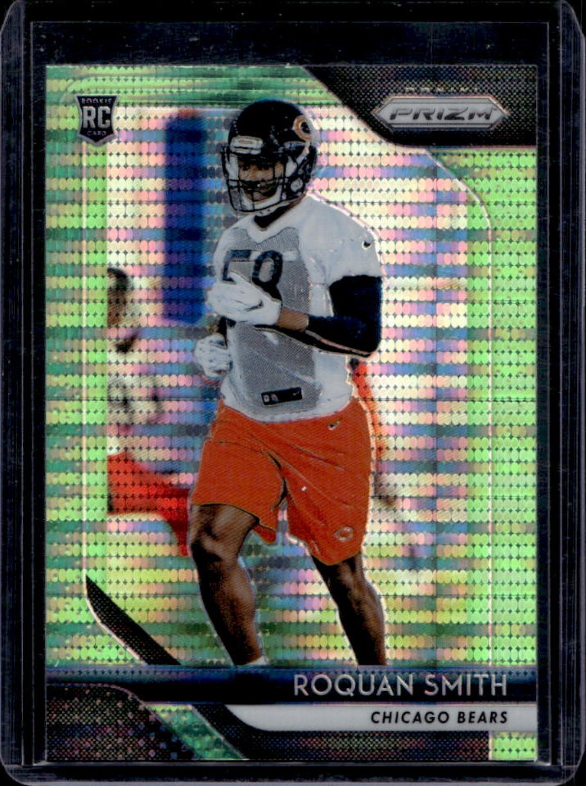 2018 Panini Prizm Roquan Smith RC Neon Green Pulsar Rookie #242 Bears