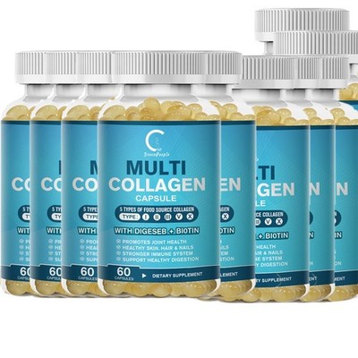 1-5x Collagen Peptides Types I, II, III, V, X 2000mg Pills Anti-Aging Skin 60ct