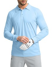 Men's Long Sleeve Polo Shirt Quick Dry UPF 50 Sun Protection Moisture Wicking