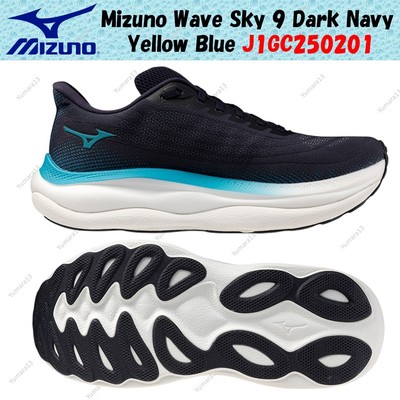 Mizuno Wave Sky 9 Dark Navy Yellow Blue J1GC250201 Herren Gr.