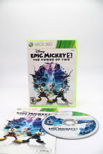 Xbox 360 Disney Epic Mickey 2 Ricondizionato Il Potere di Due CIB Buono Danni Acqua
