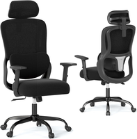 Gymax Ergonomischer BüRostuhl, Schreibtischstuhl Mit LendenwirbelstüTze, Drehstu