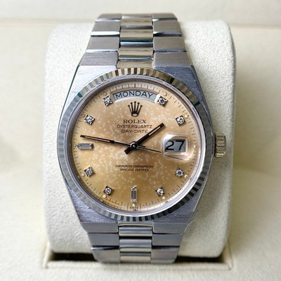 Rolex Day-Date Oysterquartz 36 Tropical Orange Diamond Dial 18K