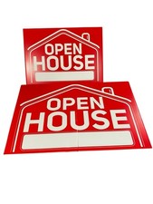 8 Pcs Open House Signs 4 Pcs 24"x16", 4 Pcs 17"x12" Waterproof Yard Signs Stakes