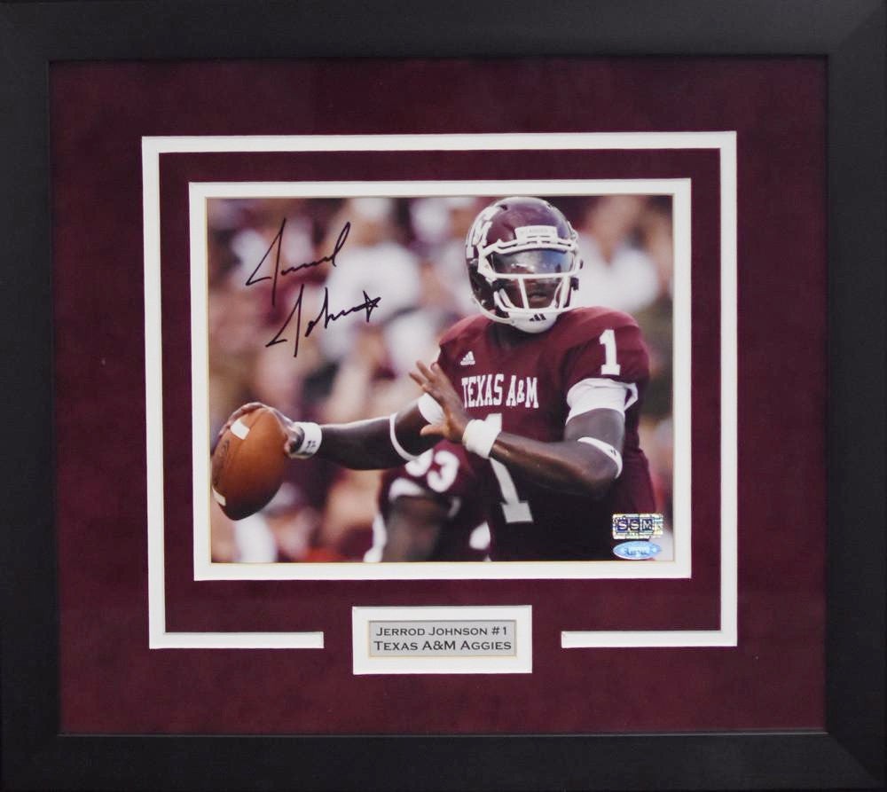 Jerrod Johnson Autographed Signed Texas A&M Aggies 8x10 FRAMED PHOTO TRISTAR 