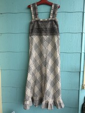 Ganni beige & multicolor plaid seersucker  dress EU 40