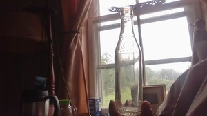 VINTAGE "FIRST NATIONAL ( SOMERVILLE MASS) 7 0z" BOTTLE~CLEAR~CROWN TOP~8 1/4"