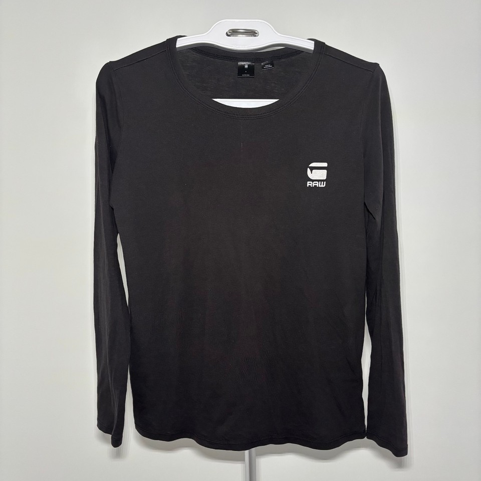 G-Star Women's Jiling Straight Long Sleeve Tee [D04439-2757-990] Black - Size S