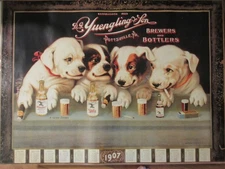 vintage YUENGLING Brewery Pottsville Pennsylvania bulldogs beer Poster