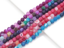 Matt Banded Agate Roudn Smooth Beads, Sku UA238