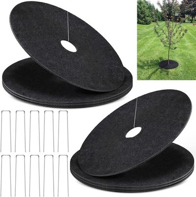 SYWHXY 8 Pack Non-Woven Tree Mulch Ring, 16.5 Inch Degradabl Tree Protector M...