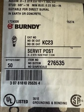 BURNDY KC23 276535 Mechanical Grounding Connector Qty 50